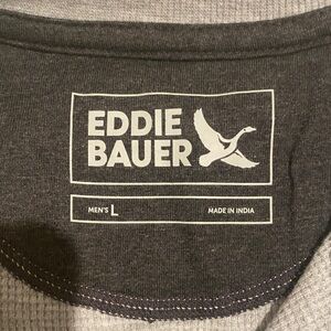 Eddie Bauer Light Gray Thermal Henley